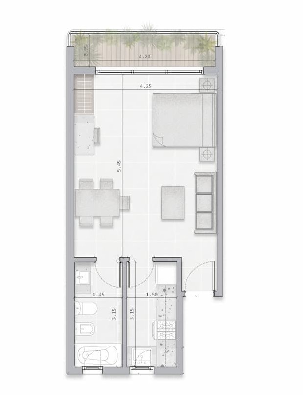 Planta Monoambiente A