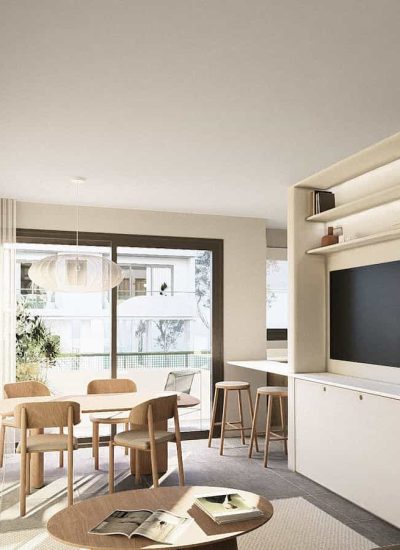 Decoración moderna en el living de un departamento en Dos Olivos, San Miguel