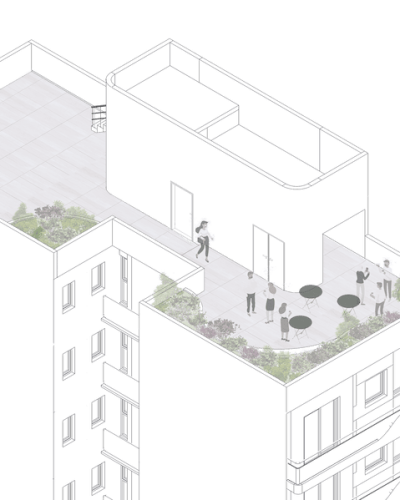 Terraza 1: mesas, parrilla y jardín