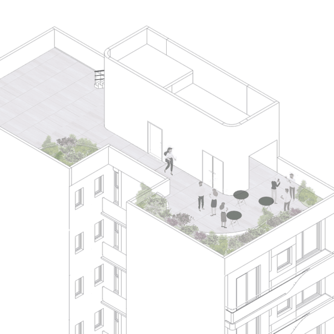 Terraza 1: mesas, parrilla y jardín