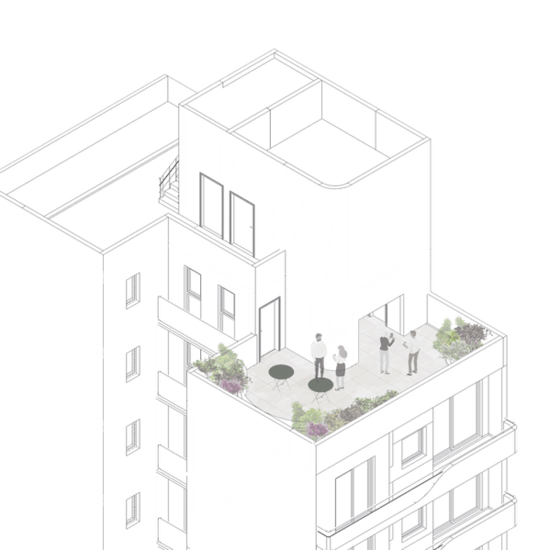 Terraza 2: mesas, parrilla y jardín